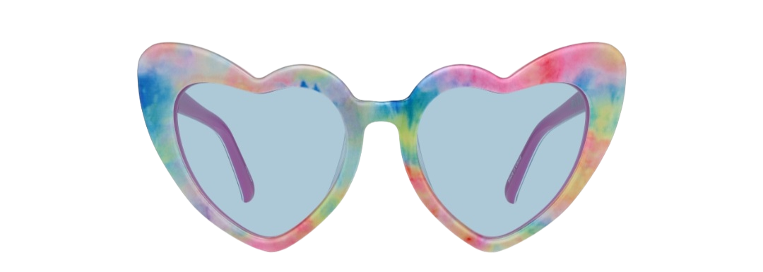 zenni rainbow heart glasses - blue