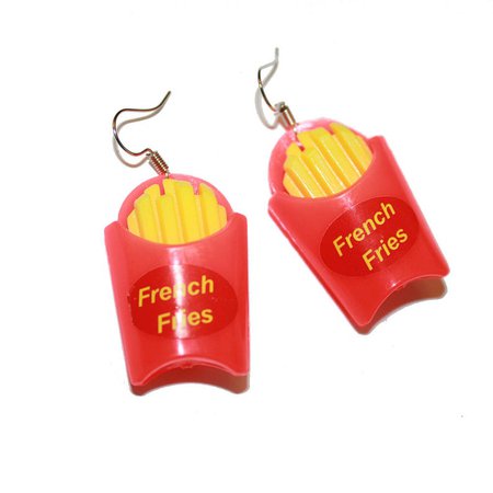 Vintage Inspired Kitsch French Fry Earrings fries kitschy | Etsy