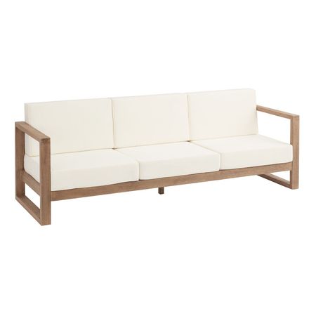 Segovia Light Brown Eucalyptus Outdoor Couch - World Market