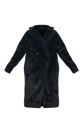 Faux Fur Black Coat | Coats & Jackets | PrettyLittleThing USA