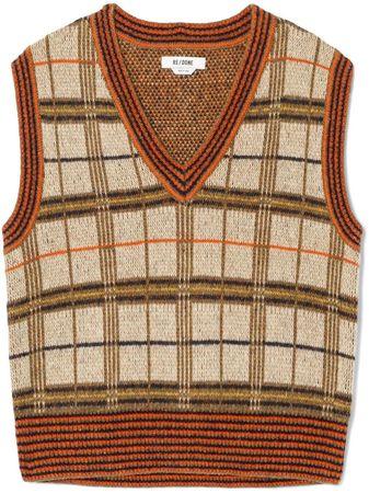 RE/DONE 60s plaid-check wool-blend Vest - Farfetch