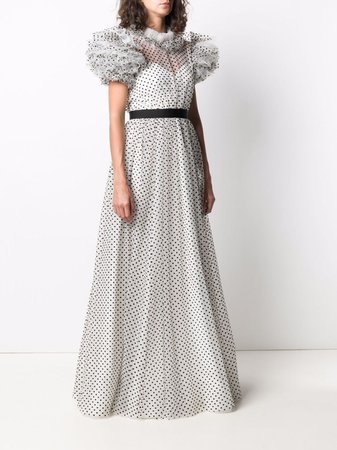 Jenny Packham flocked tulle gown - FARFETCH