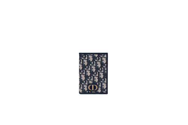 30 MONTAIGNE PASSPORT HOLDER Blue Dior Oblique Jacquard
