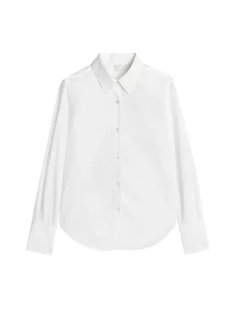 Slim Poplin Shirt - White - Shirts & blouses - ARKET NO