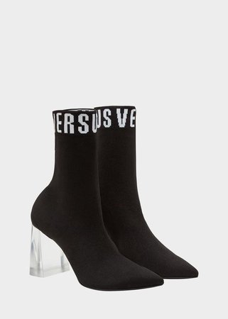 black Versace boots