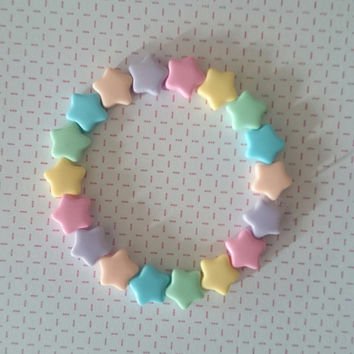 fairy kei beaded bracelet puffy stars from twinkiedinky on Etsy