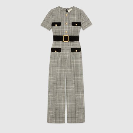 Prince of Wales wool jumpsuit - Gucci Long & Midi Dresses 577408Z8ADX9024