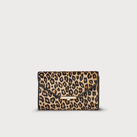 Sissi Leopard Print Calf Hair Clutch Bag | L.K. Bennett | Handbags