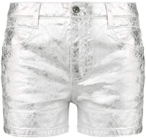 metallic mid-rise shorts