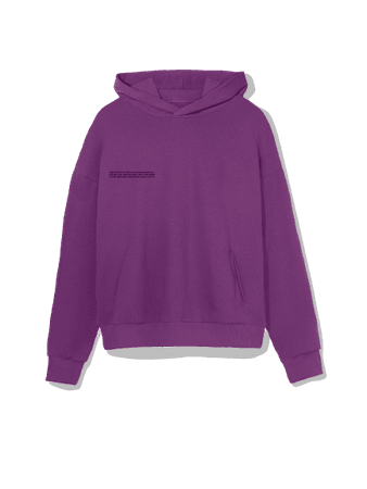 Lightweight recycled cotton hoodie—purple coral