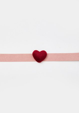 Pink Choker With Red Heart | Dolls Kill