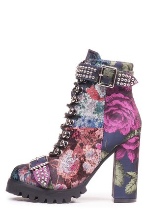 jeffreycampbellshoes.com LILITH-2 | Patchwork Rose Booties with studs