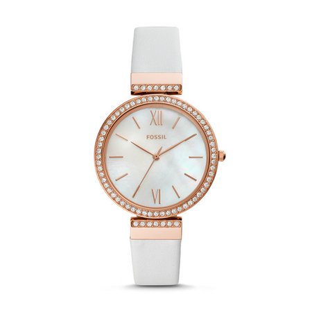 Madeline Three-Hand White Leather Watch - Fossil