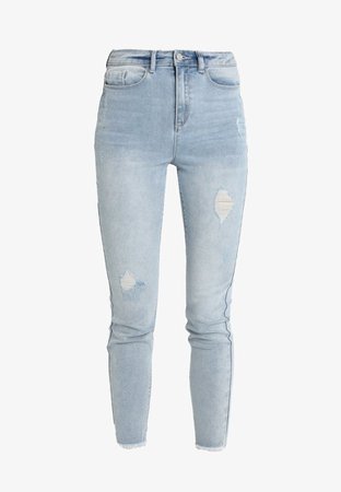 Missguided SINNER AUTHENTIC HIGHWAIST DISTRESS - Jeans Skinny - blue - ZALANDO.FR