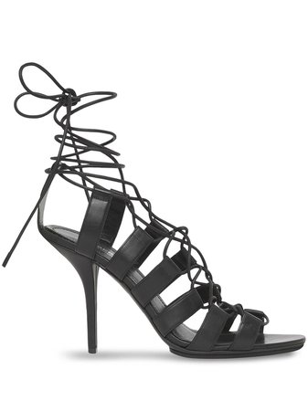 Burberry cut-out laced stiletto-heel sandals - FARFETCH