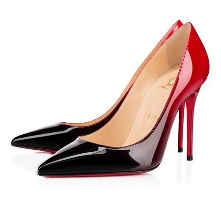 Decollete 554 Patent 100 Black-Red Patent calfskin - Women Shoes - Christian Louboutin