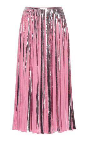 Pleated Metallic Midi Skirt by Marni | Moda Operandi