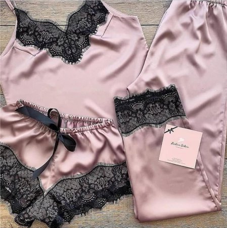 Baby pink silk pajama set