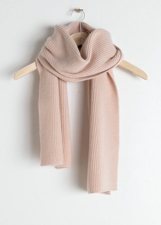 Ribbed Knit Scarf - Pink - Scarves - & Other Stories