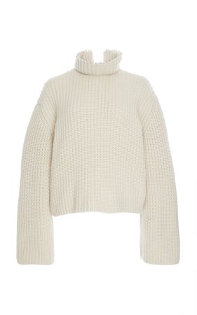 Pearl-Embellished Cropped Cashmere Sweater by Loewe | Moda Operandi
