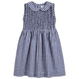 Malvi & Co - Blue Cotton Smocked Dress | Childrensalon