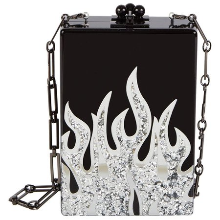 Edie Parker Carol Flames Acrylic Box Clutch For Sale at 1stdibs