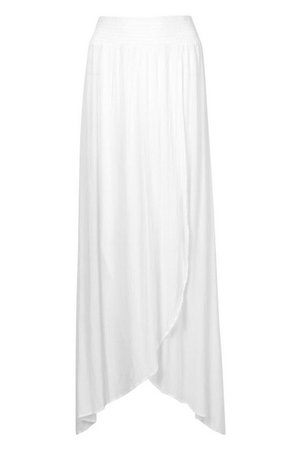 Cheesecloth Shirred Waist Maxi Skirt | Boohoo