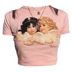 Fiorucci pink crop top with necklaces png
