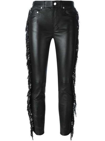Saint Laurent Fringed Leather Trousers $4,590 - Shop SS17 Online - Fast Delivery, Price