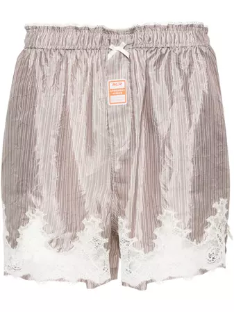 Martine Rose Striped lace-trim Shorts - Farfetch