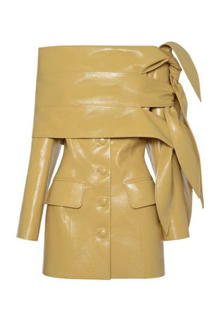 Mustard Yellow Leather Dress