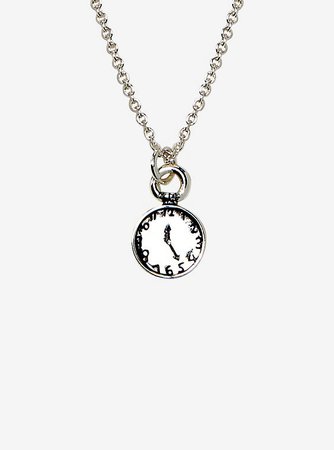 Disney Alice In Wonderland Clock Dainty Charm Necklace