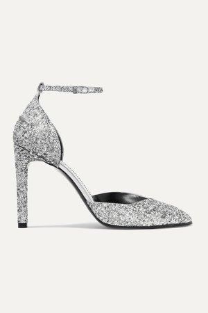 Silver Glittered leather pumps | Givenchy | NET-A-PORTER