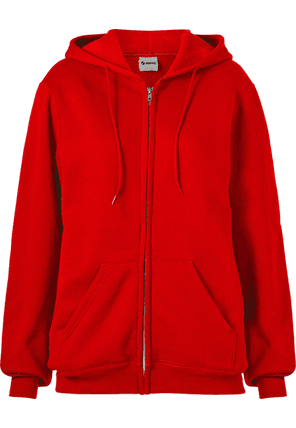 Soffe 9377 Red Adult Classic Zip Hooded Sweatshirt | JiffyShirts
