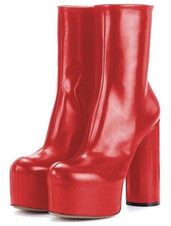 red platform boots