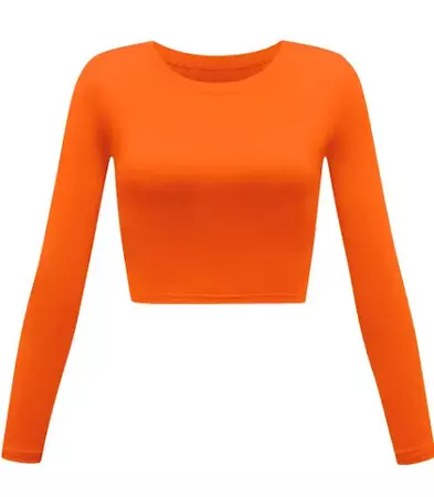 orange long sleeve crop shirt - Google Search