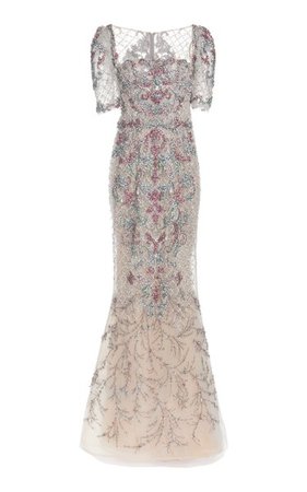 Beaded Embroidered Tulle Gown By Marchesa | Moda Operandi
