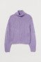 Chunky-knit Turtleneck Sweater - Light purple - Ladies | H&M US