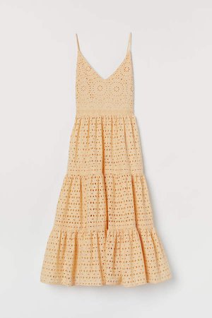 Eyelet Embroidered Dress - Yellow