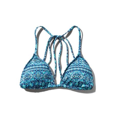 blue pattern bikini top