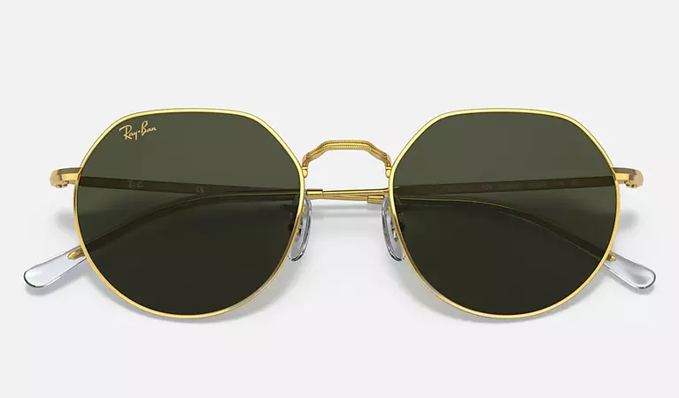 Jack Sunglasses in Gold and Green | Ray-Ban®