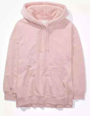 AE Oversized Sherpa Lined Hoodie pink