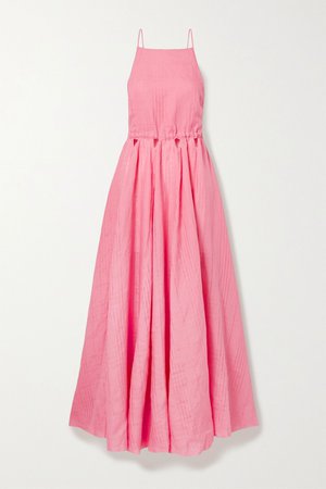 Pink Bella open-back cutout linen maxi dress | Cult Gaia | NET-A-PORTER