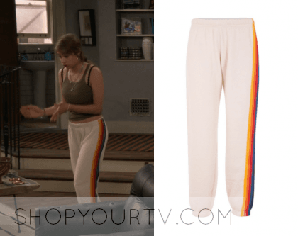 Fam: Season 1 Episode 6 Shannon's Rainbow Stripe Trackpants | Shop Your TV