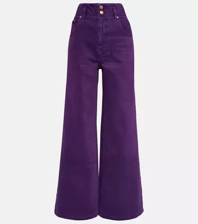 Margot High Rise Wide Leg Jeans in Purple - Ulla Johnson | Mytheresa