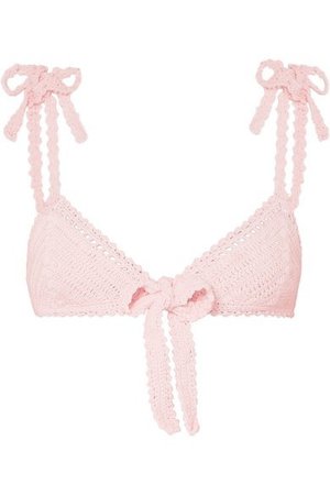 Heavenly Thing — She Made Me pink crocheted cotton bikini