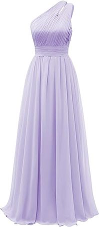 Amazon.com: LVNES Women's One Shoulder Chiffon Bridesmaid Dresses Elegant Formal A-line Wedding Long Dress : Clothing, Shoes & Jewelry