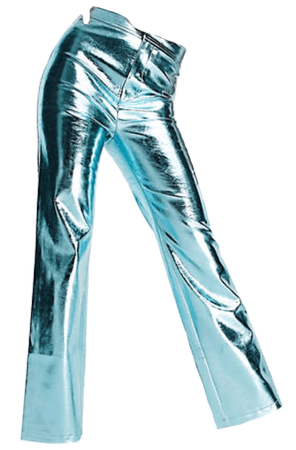blue metallic pants