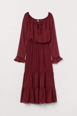 Dress with Ruffles - Red