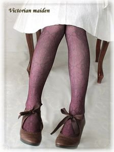 Victorian Maiden Rose Bouquet Lace Tights